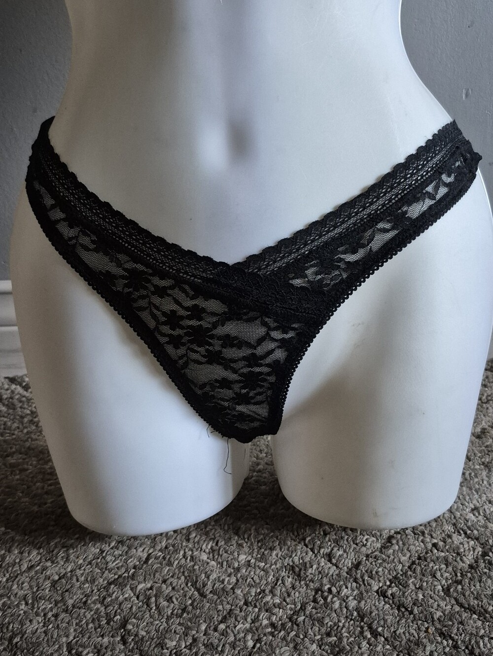 Free People Black Lace V-Cut Thong  3 Pairs  NWT